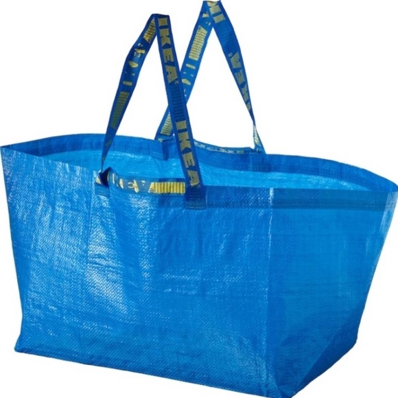 IKEA FRAKTA Ten (10) Large Blue Reusable Shopping Bags Laundry Tote Eco Friendly - Picture 9 of 13